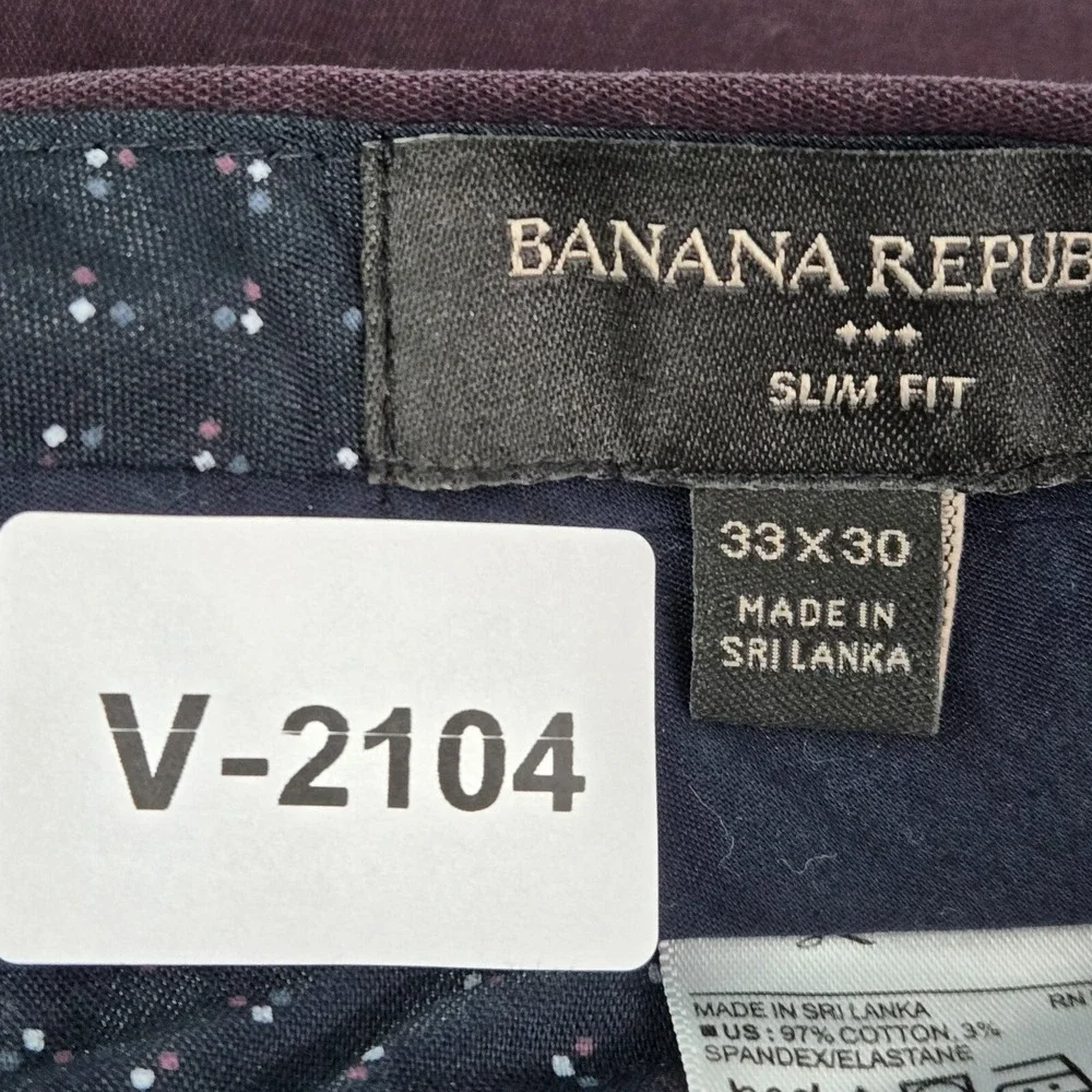 Banana Republic Men Pants 33x30 Purple‎ Chino Straight Mid Rise